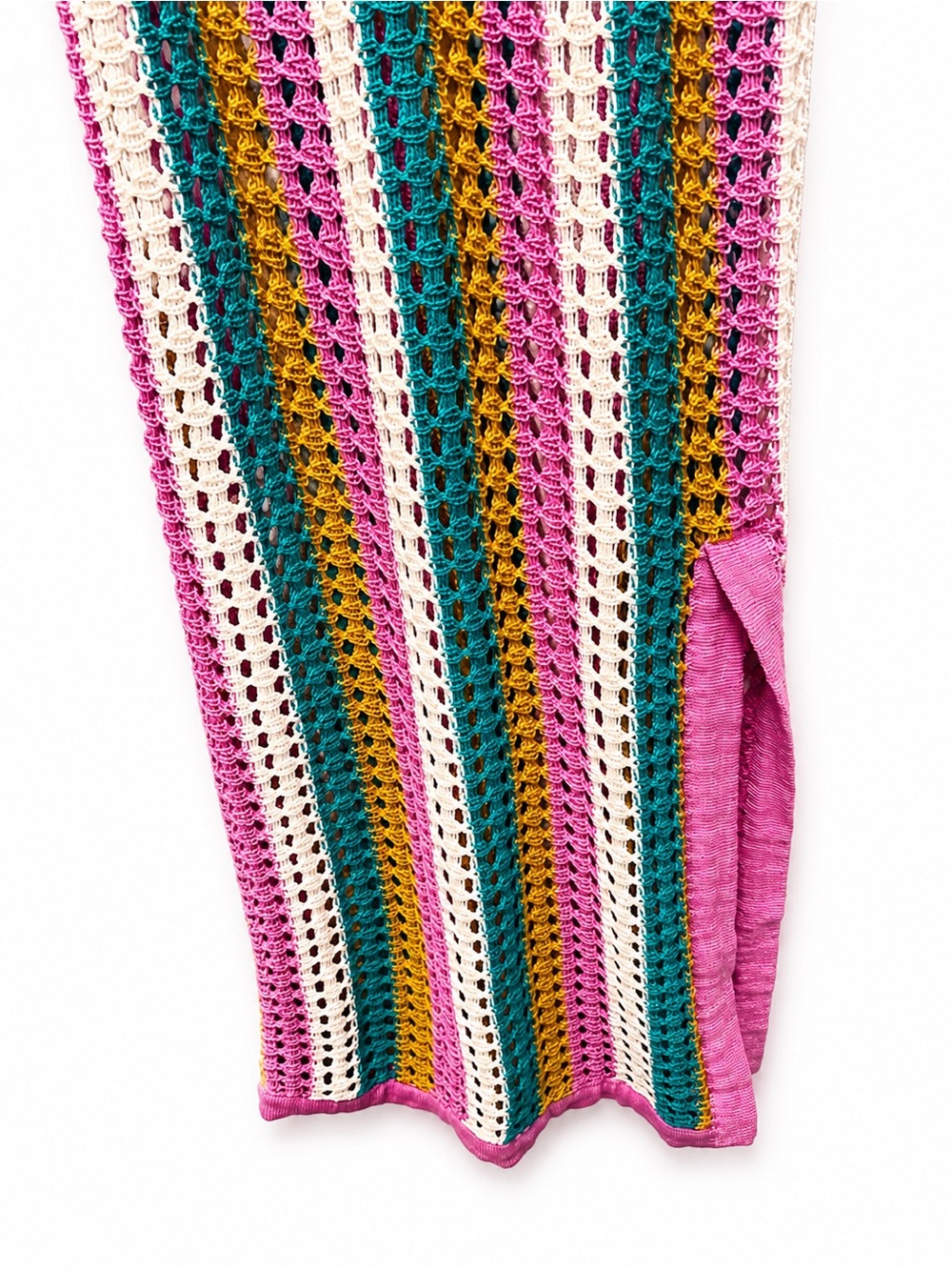 NWT Hurley Stripe Crochet Swim Cover-Up Pants in Pink Multi Color, Size Large - Picture 8 of 11